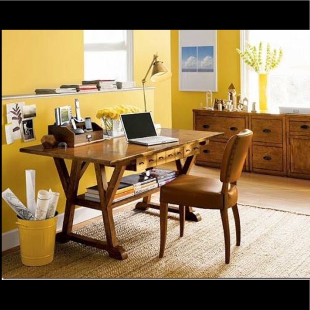 Pottery Barn 3 Piece Office Set: Desk, 2 Cabinets